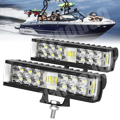 10000Lm Super Bright 6inch Spreader Deck Led Marine Lights (Set Of 2) Boat Light • $24.99