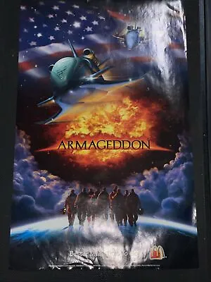 🔥Vintage 1998 Armageddon Mcdonalds Advertisement Movie Poster Promo 22 X 14🔥 • $8