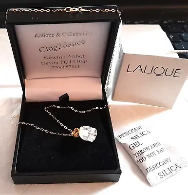 Lalique - 9ct Gold  Pendant/necklace  Clear Crystal  Lilly Of The Valley Flower • £250