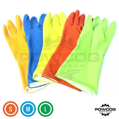 VIBRANT RUBBER HOUSEHOLD LATEX GLOVES - Cleaning Washing Up Kitchen Bathroom • £2.49