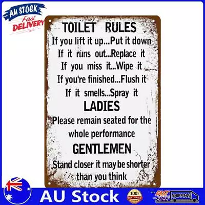 AU Toilet Rules Metal Plate Poster Bar Pub Tin Plaques Vintage Painting Wall Sig • $8.79