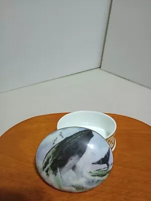 Vintage Falcon Porcelain Whale Design Trinket Box • $18.99