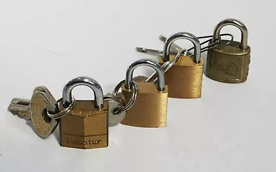 Miniature Padlocks With Keys Lot Of Four Brass Working • $9.95