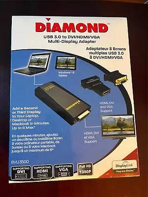 Diamond Multimedia DIAMOND BVU3500 DL-3500 Graphic Adapter - USB 3.0 - 2560 X 16 • $24.99