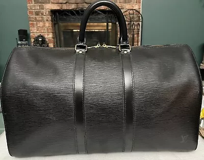 Louis Vuitton LV Keepall 45 Black Epi Leather Handbag Travel Duffle Bag GREAT*** • $849.15