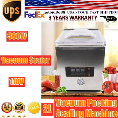 $296.46 • Buy 2L Commercial Vacuum Packing Sealing Machine Sealer Packaging Industrial Chamber