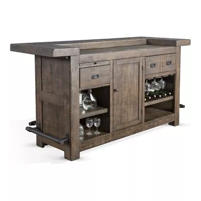 Pemberly Row Cherry Finish 80  Transitional Wood Gorgeous Bar Unit • $2063.08