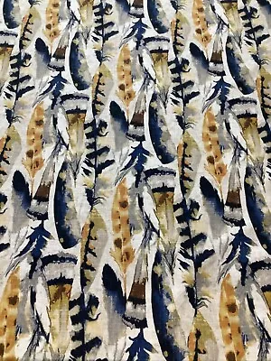 £2.95 • Buy Edinburgh Weavers PLUME Midnight (feathers)  Linen Fabric-Curtains/Upholstery