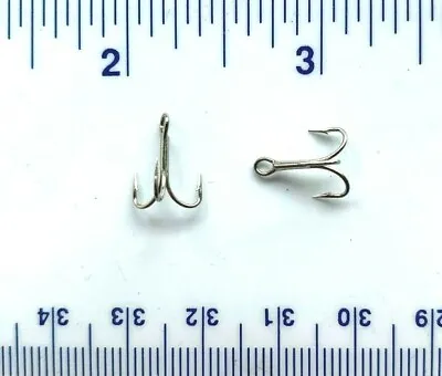 50 VMC 9617 9617NI Nickel O'Shaughnessy Treble Fish Fishing Hooks Size 12 • $10.99