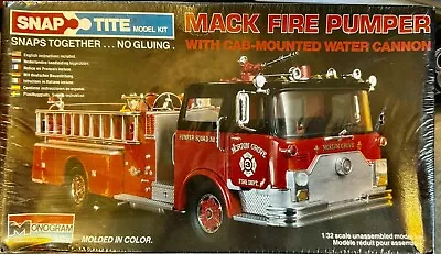 Monogram 1213 1/32 Mack Fire Pumper Snap-Tite Model Kit Molded In Red Sealed Box • $19.95