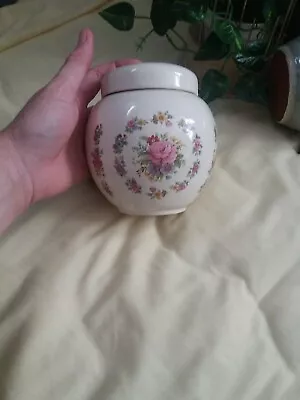  Vintage Sadler Ginger Jar With A Lid.  Rose Floral Design . • £4.99