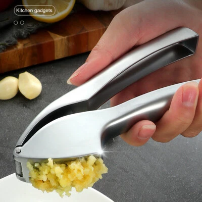 $16.98 • Buy Garlic Press Crusher Stainless Steel Kitchen Mincer Masher Squeezer Tool Silver