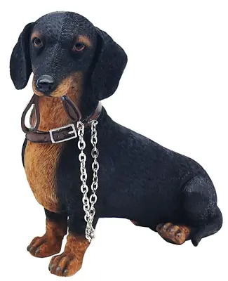 DACHSHUND Dog Ornament Figurine Leonardo Collection Black Tan Sausage Dog Lover • £18