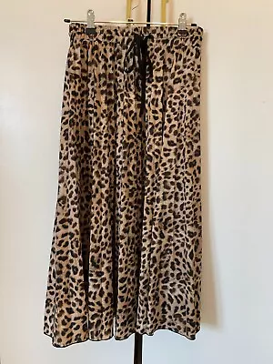 Ladies Zara Pleated Chiffon Zebra/animal Print Knee Length Skirt. Size S • £5.99