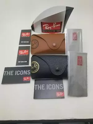 Ray Ban Sunglasses Leather Style SLIM Case W/ Booklets Medium • $6.99