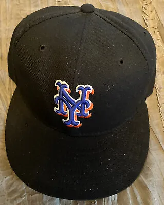 NEW YORK METS Baseball VINTAGE New Era Size 7 Cap Hat 59FIFTY Black VINTAGE • $25.49