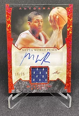 METTA WORLD PEACE 2022 Leaf In The Game Used AUTO Red Patch PR#/25 • $21.99