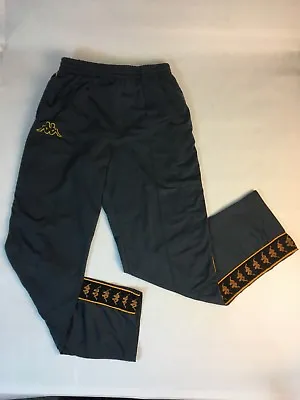 Kappa Grey Orange Banda Men’s L Track Pants Trim Warm-up Gray Gold • $135.86