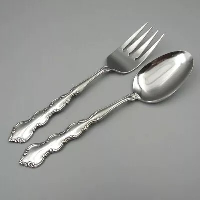 Oneida Deluxe Stainless USA Mozart Serving Spoon & Fork - Used • $12.99