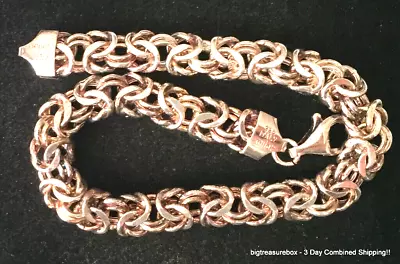 Vtg Bracelet MARKED MILOR ITALY 925 STERLING SILVER Tennis Byzantine Chain Lot Y • $11.50