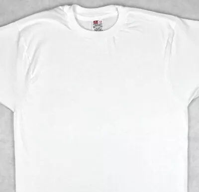 Vintage 80s BLANK WHITE HANES T-Shirt LARGE Single Stitch Soft Thin Beach 90s • $21.24