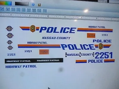 Nassau County Police New York  HP SUV  Vehicle Decals 1:18 • $14.79