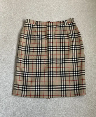 £70 • Buy Vintage Burberry Skirt 14 - 16 Burberry Skirt Nova Check Skirt Burberrys Skirt