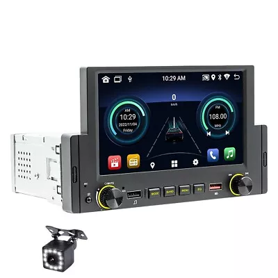 Android 10.1 Car Stereo Radio Single DIN Bluetooth FM Wifi GPS MP5 Player Camera • £121.07