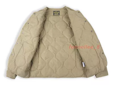 Men Retro M-65 Liner Jacket Quilted Cotton Coat Pockets Warm Tops Casual Outwear • $51.48