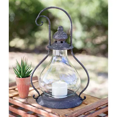 Colonial Tin Works Chatsworth Candle Lantern Rustic Free Standing Lantern • $45.82