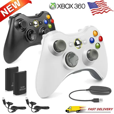 Wireless Game Controller Gamepad For Microsoft Xbox 360 + Rechargeable Battery • $34.99