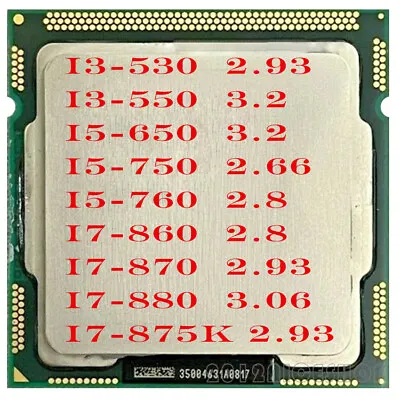 LOT Intel I3-530 I3-550 I5-650 I5-750 I5-760 I7-860 I7-870 I7-880 I7-875K CPU • $12.99