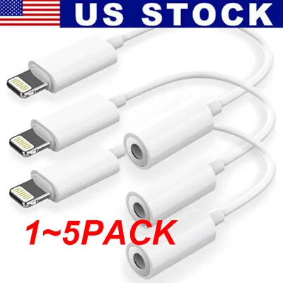 1~5PCS For IPhone Headphone Adapter Jack 8Pin To 3.5mm Aux Cord Dongle Converter • $2.98