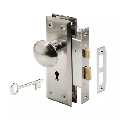 Steel Satin Nickel Interior Door Lock | Set Keyed Mortise Nickel E Knob With • $26.18