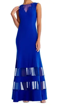 Aidan Mattox Sleeveless Illusion Panel Mermaid Gown Cobalt Blue Sz 2 NWT $330 • $47.99