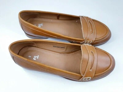 £12 • Buy Tu Size 3 (36) Tan Brown Leather Moccasin Flat Loafers Slip On Ballet Pumps