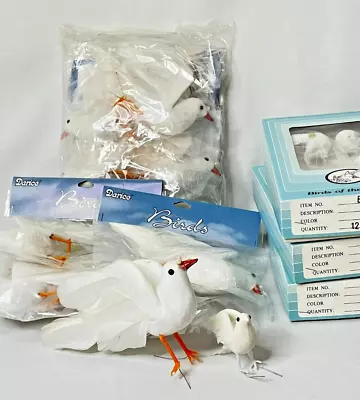 47 Doves White Mini 3 Inch Mushroom Dove Floral Wreath Peace Bird Birds Lot • $75