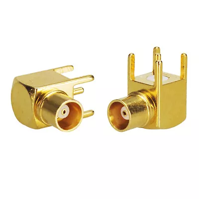 2-Pack MCX Female Jack Socket Right Angle Thru Hole PCB Mount Solder Connector • $2.70