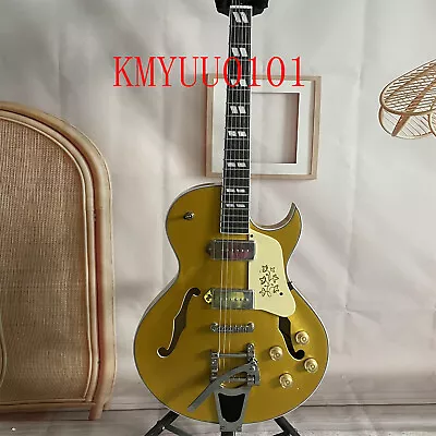 Electric Guitar 6 Strings Gold Byrdland P90 Pickups Jazz Bridge Chrome Hardware • $347