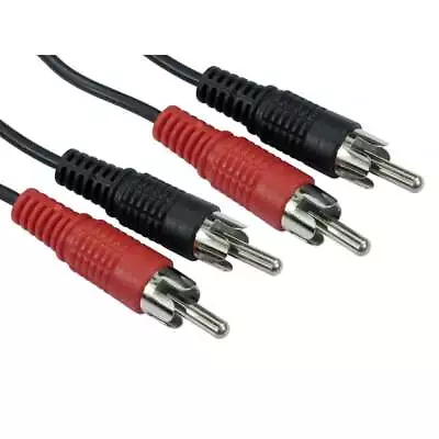 RCA Cable Phono Lead Male To Male Twin Speaker Amp 2 X Plug - 3m Long 3 Metre • £2.49