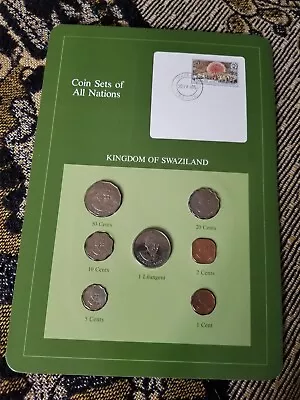 Coins Of All Nations - Coins & Stamp Set - Swaziland 1975-1982 • $6.95