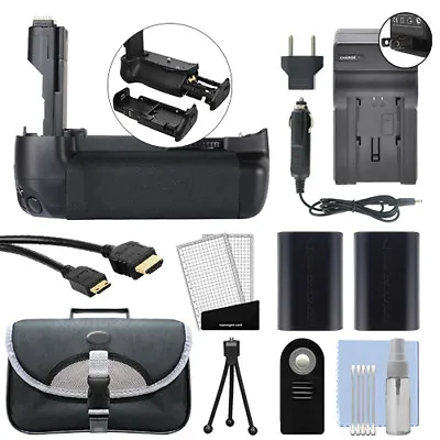 Battery Grip For Canon EOS 70D Camera + Dual Battery & Charger Deluxe Bundle • $67.95