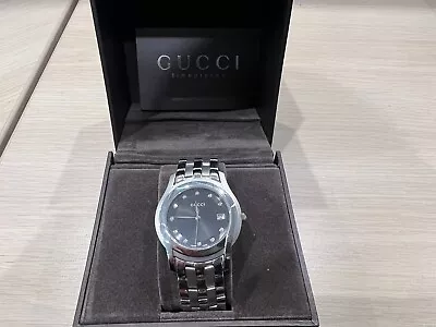 Gucci 5500M 11P Diamond Quartz Stainless Steel Men's Watch • $800