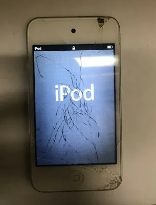 Apple IPod Touch 4th Gen 8GB White - A1367 - Cracked Screen - Won't Open • $6.99