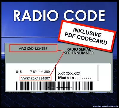 █►Radio Code Suitable For Volkswagen VW Unlock Unlock Decode Unlock Pin • $8.02