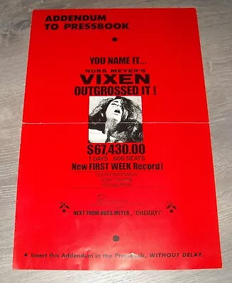 RUSS MEYER Film VIXEN PROMO MOVIE PRESSBOOK ERICA GAVIN 1st ROLE SEXPLOITATION • $9.99