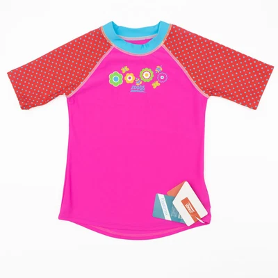 £10.76 • Buy Zoggs Rash Vest Girls Sun Top Pink Swimming Short Sleeve UPF Protection 50+