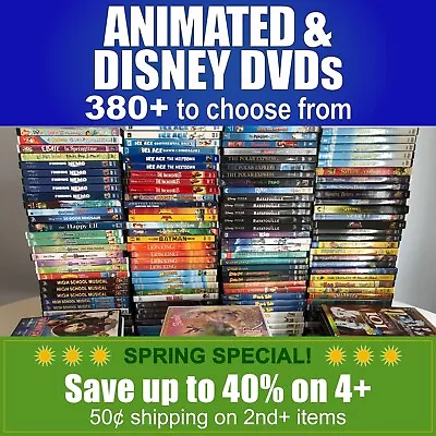 ANIMATED &  DISNEY DVDS (Listing 2 Of 2)   **BUNDLE & SHIPPING DISCOUNTS**  • $1.20
