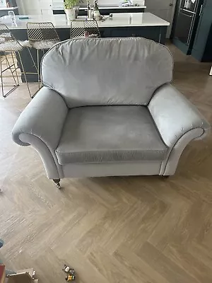 Laura Ashley Sofa Love Seat Grey Velvet  • £190