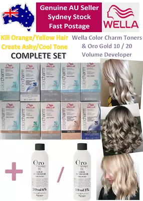 AU Wella Color Charm Liquid Toner + 10vol/20vol Developer T10 T14 T18 T28 050 8A • $37.99